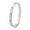Eye 304 Stainless Steel Rhinestone Bangles for Women BJEW-Z092-09P-5