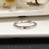 Rhodium Plated 925 Sterling Silver Adjustable Rings RJEW-S397-01P-10-2