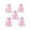 Transparent Resin Bowknot Kitten Decoden Cabochons RESI-M045-07A-1