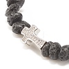 Natural Lava Rock Beaded Stretch Bracelet BJEW-JB08294-04-4