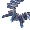 Spray Painted Electroplate Natural Quartz Crystal Points Beads Strands G-Q610-02A-3