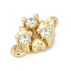 Brass Micro Pave Clear Cubic Zirconia Connector Charms KK-Z094-08G-01-2