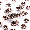 Brass Rhinestone Spacer Beads X-RB-A014-L6mm-01R-NF-1