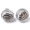 Iron Wrap-around Spiral Bead Cage Pendants IFIN-R239-03P-3