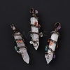 Natural & Synthetic Gemstone Pointed Big Pendants G-H274-05R-5