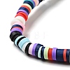 Flat Round Handmade Polymer Clay Bead Spacers CLAY-R067-4.0mm-M4-3