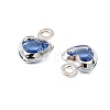 Heart Brass Glass Charms KK-S385-01S-10-2
