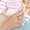 Natural Freshwater Pearl & 304 Stainless Steel Bead Finger Rings RJEW-FS00001-20-5