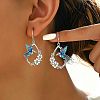 Alloy Enamel Bird & Flower Dangle Earrings for Women WG6BE60-04-1