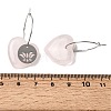Natural Rose Quartz & 304 Stainless Steel Hoop Earrings for Women EJEW-G475-02P-09-5