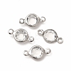 304 Stainless Steel with Glass Connector Charms STAS-G305-08P-03-3
