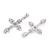 Rhodium Plated 925 Sterling Silver Micro Pave Clear Cubic Zirconia Pendants STER-T007-34P-2