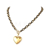 304 Stainless Steel Enamel Photo Heart Locket Pendant Cable Chain Necklaces with OT Clasps for Women Men NJEW-JN06005-3