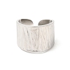 Non-Tarnish 304 Stainless Steel Textured Wide Open Cuff Ring for Women RJEW-E063-22P-2