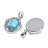 Synthetic Turquoise Oval Pendants KK-U043-44P-D-2