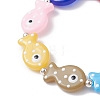 Handmade Lampwork Enamel Fish Beaded Stretch Bracelets for Women Men BJEW-TA00685-3