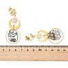 201 Stainless Steel & Natural Paua Shell Pendants Dangle Earrings EJEW-JE07456-01-5