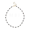 Round Natural Lapis Lazuli & Natural Howlite Heishi Beaded Necklaces NJEW-JN05662-3