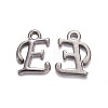 Gunmetal Plated Alloy Letter Pendants LS-PALLOY-J718-01B-E-1
