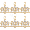 6Pcs Brass Micro Pave Clear Cubic Zirconia Charms ZIRC-BBC0002-18-1