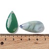 Dyed & Heated Natural Green Agate Pendants G-G065-03D-3