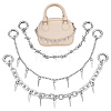 6Pcs 3 Styles Aluminum Cable Chain Boot Strap Chains HJEW-PH02514-1