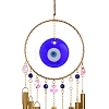 Boho Glass Evil Eye Wind Chime HJEW-G028-02-2