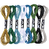 8 Skeins 8 Colors 12-Ply Metallic Polyester Embroidery Floss OCOR-CY0004-56B-1