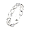Hollow Heart 304 Stainless Steel Bangles for Women BJEW-A166-01B-P-2