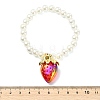 Acrylic Strawberry Charm Bracelets BJEW-JB13843-01-4
