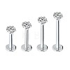 G23 Stainless Steel Clear Cubic Zirconia Threadless Labret Stud WG700A9-07-1