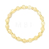 Natural Golden Silk Jade & Brass Beads Stretch Bracelets for Women BJEW-JB14040-3