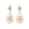 Brass Micro Pave Cubic Zirconia Dangle Earrings EJEW-JE07442-2