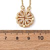 Clover 304 Stainless Steel Rhinestone Pendant Necklaces for Women NJEW-M107-03G-3
