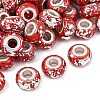 Opaque Resin Rondelle European Beads RESI-Z046-03J-1