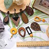 9 Pair 9 Style Teardrop & Rectangle & Triangle Natural Wood Dangle Earrings Set EJEW-SC0001-35-3