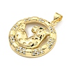 Brass Micro Pave Cubic Zirconia Pendants KK-K354-08F-G-2