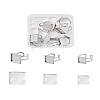 1 Box 9Pcs 304 Stainless Steel Cuff Pad Ring Settings DIY-PJ0001-11-15