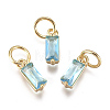 Brass Micro Pave Cubic Zirconia Charms ZIRC-F111-03G-08-1