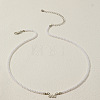 Alloy Number 444 Pendant Resin Imitation Pearl White Round Beaded Necklaces for Women FS-WGE7FDC-13-1