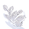 Brass Micro Pave Clear Cubic Zirconia Finger Rings FS-WG77E03-01-4