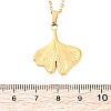 Ginkgo Leaf 304 Stainless Steel Pendant Necklaces NJEW-H059-21G-5