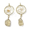 Raw Rough Natural Lemon Quartz Coppwer Wire Wrapped Big Pendants G-G314-02G-03-1