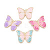Rack Plating Alloy Enamel and ABS Imitation Pearl Pendants ENAM-T091-55M-G-1