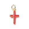 Real 18K Gold Plated Eco-Friendly Rack Plating Brass Enamel Pendants KK-F845-40G-02-1