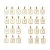 26Pcs Letter A~Z Ion Plating(IP) 304 Stainless Steel Pave Shell Pendants STAS-G327-01G-1