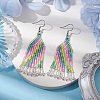304 Stainless Steel with Glass Dangle Stud Earring EJEW-MZ00178-2
