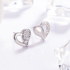 Brass Micro Pave Clear Cubic Zirconia Stud Earrings WG66561-02-1