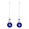 2Pcs Glass Evil Eye Pendant Decorations HJEW-GL0001-27-1