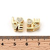 Brass Micro Pave Clear Cubic Zirconia European Beads X-KK-P344-03G-3